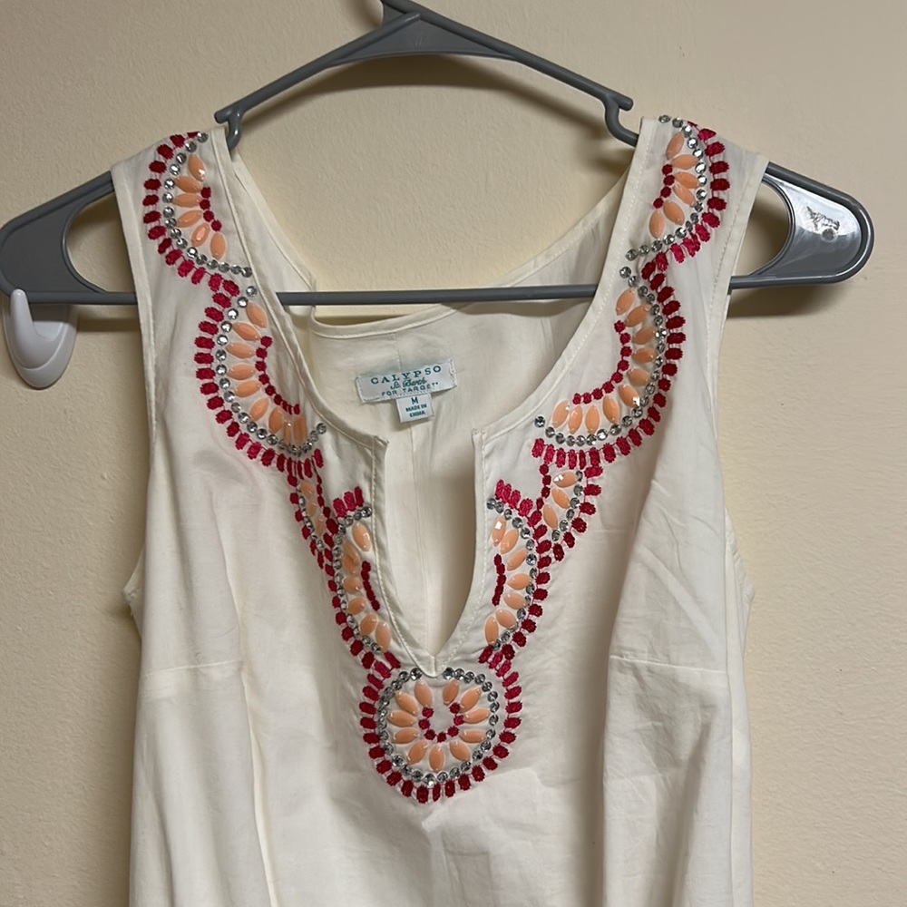 Nwot Calypso For Target Size Medium Beaded Dress - image 4